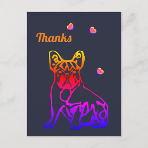 Bouledogue français avec carte postale de coeur Me