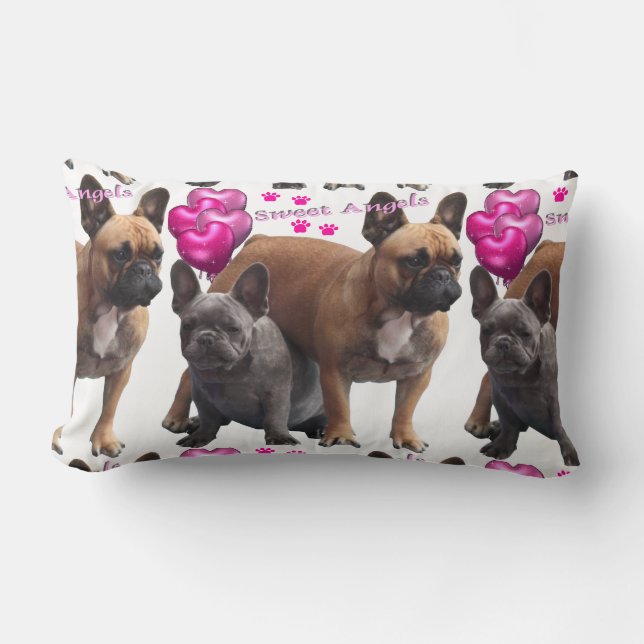 Bouledogue français avec cœur Coussin (Recto)