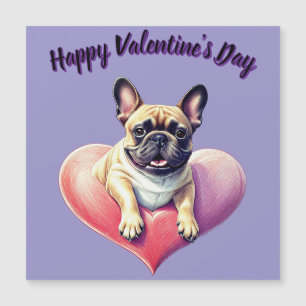 Bouledogue français coeur Saint-Valentin 