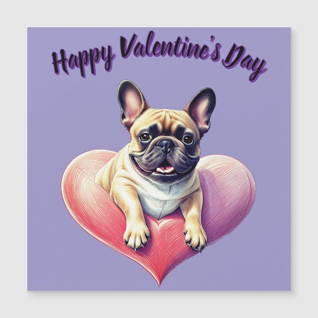 Bouledogue français coeur Saint-Valentin  (Devant)