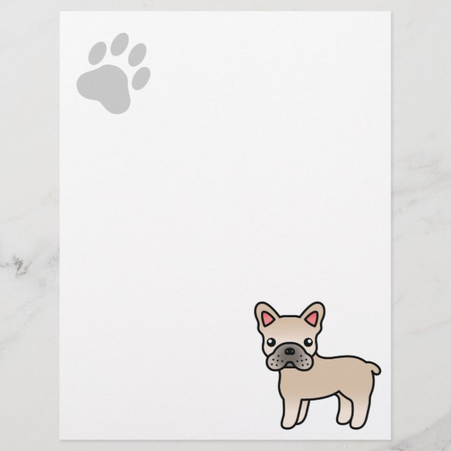 Bouledogue français de dessin animé crème (Devant)