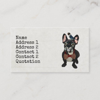 BOULEDOGUE FRANÇAIS et carte de visite BLEU