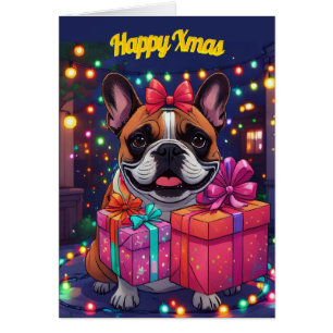 Bouledogue français Guirlande lumineuse Noël
