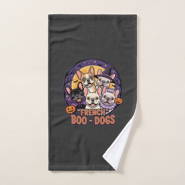 Bouledogue français Halloween Boo Dogs Vector (Serviette à main)