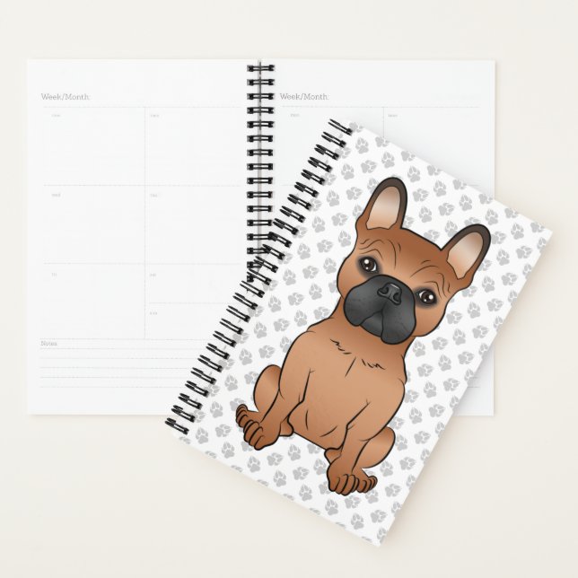 Bouledogue Français Rouge / Dessin Animé Chien & E (Devant avec enveloppe)