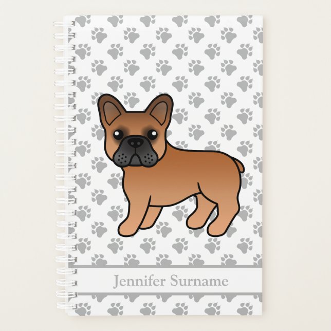 Bouledogue Français Rouge Mignon Chien de Dessin A (Devant)
