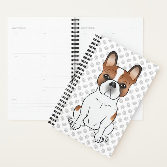 Bouledogue Français Rouge Piebald Chien de Dessin  (Devant avec enveloppe)