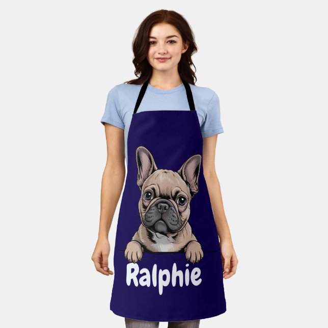 Bouledogue Français Tablier Personnalisé Nom de Ch (Porté)
