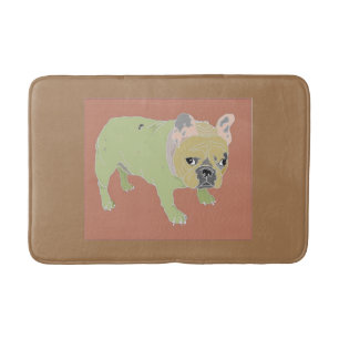 bouledogue français, tapis de bain
