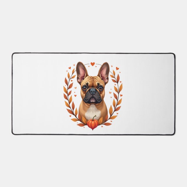 Bouledogue français vintage avec couronne de feuil (Recto)