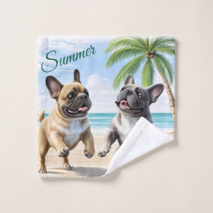 Bouledogues français Plage Bouledogue Français