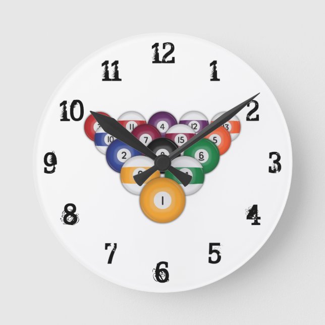 Boules de billard : Horloge murale (Recto)