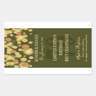 Boules de Champagne d'Or Vert Étiquette d'annivers