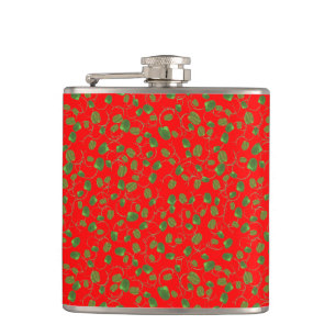 Boules de coquelicot sur flacon rouge vif