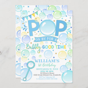 Boules de garçon Anniversaire Invitation Pop Anniv