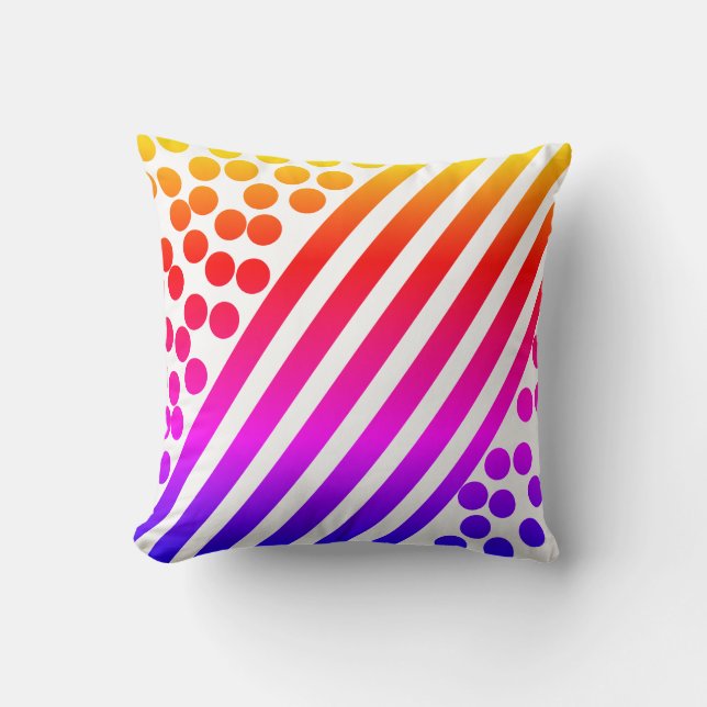 Boules de lignes de motif d'art abstrait Coussin (Recto)