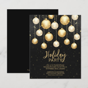 Boules de Noël Budget Gold Invitations Noires