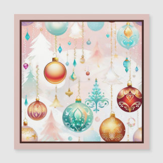Boules de Noël Colorées Carte Magnétique