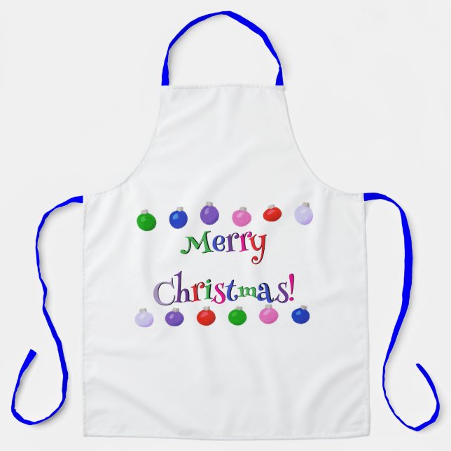 Boules de Noël Colorées Joyeux Noël tabliers (Recto)