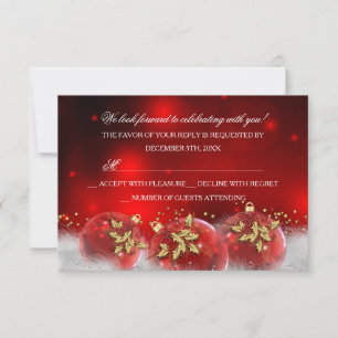 Boules de Noël en Or Rouge RSVP Fête de Noël