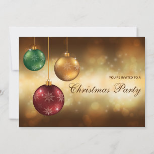Boules de Noël festives rouges Invitation à la fêt