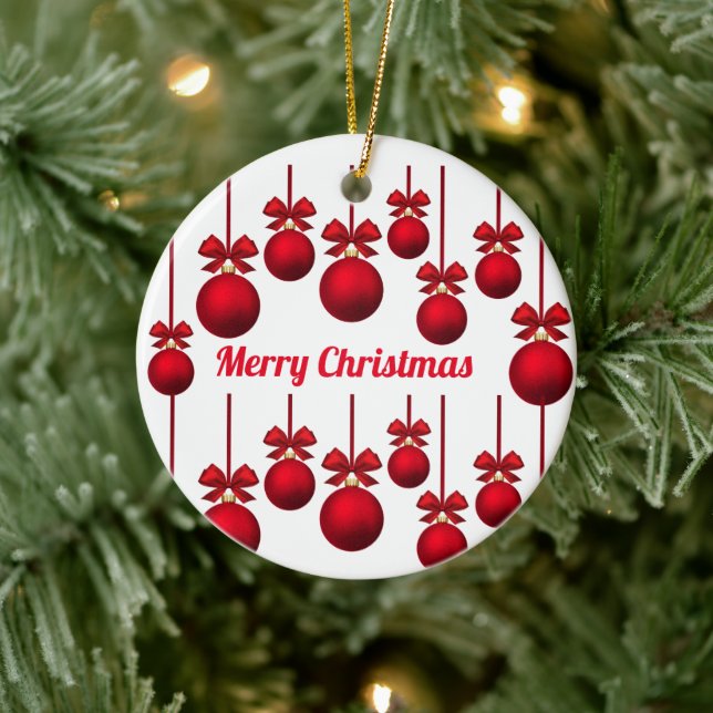 Boules de Noël rouges cercle ornement (Arbre)