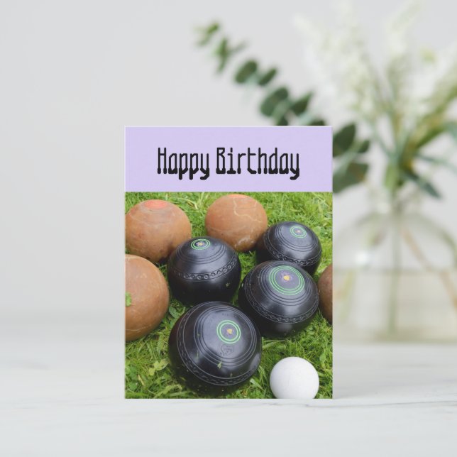Boules de pelouse de lavande, carte d'anniversaire (Debout devant)
