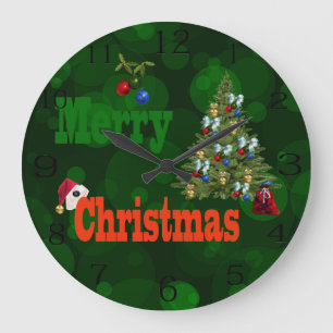 Boules de pelouse, horloge murale de Noël