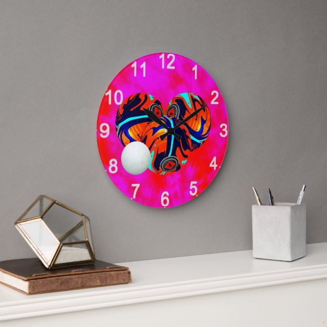 Boules De Pelouse Rouge Et Bleu, Horloge Murale (Bureau)
