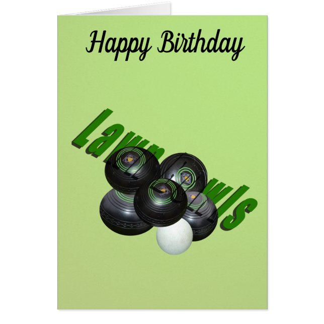 Boules De Pelouse Vertes Et Logo, Carte Anniversai (Devant)