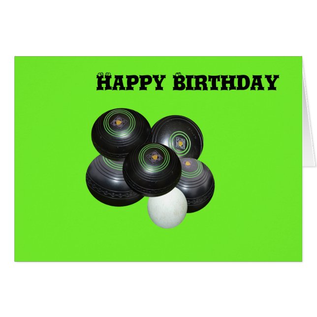 Boules de pelouse vertes, Joyeux anniversaire (Devant horizontal)
