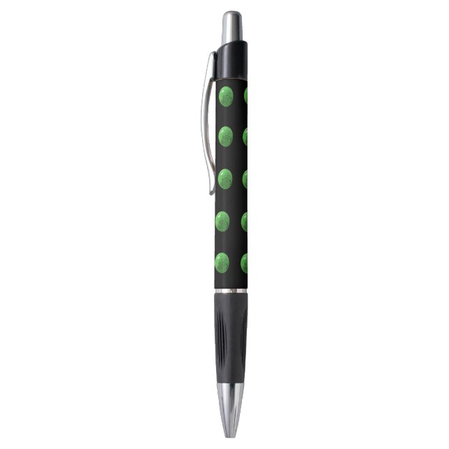 Boules De Pelouse Vertes Sur Noir, Stylo (Haut (Vertical))