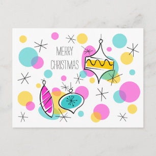 Boules de sapin rétro Carte de Noël