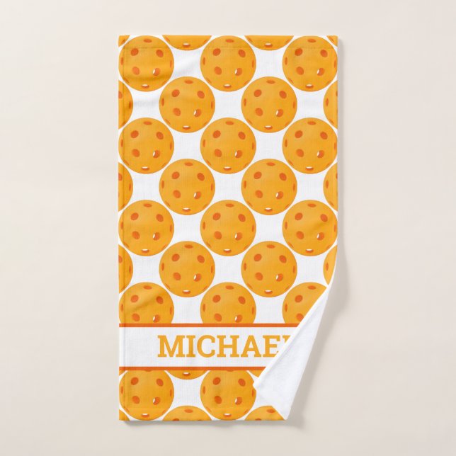 Boules de saucisses orange avec texte personnalisé (Serviette à main)