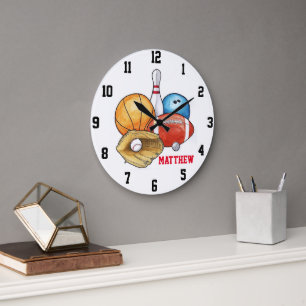Boules de sport Horloge murale personnalisée