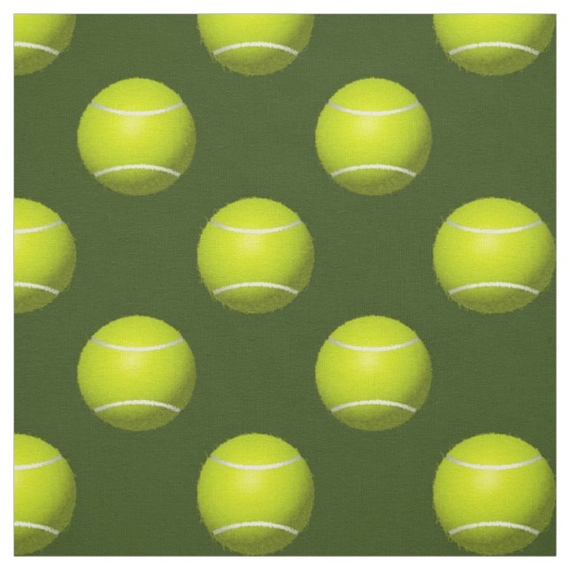 Boules de tennis sur tissu motif vert (Échantillon)