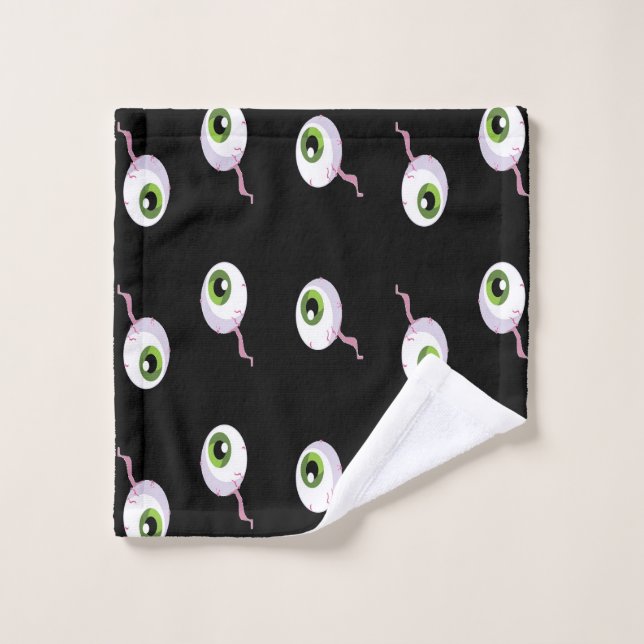 Boules d'oeil effrayantes sur noir (Gant de toilette)