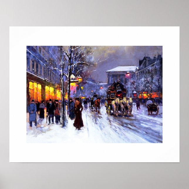 Boulevard de la Madeleine, hiver. Poster d'art (Devant)