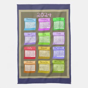 Boulons de Tissu torchon de cuisine 2024 calendrie
