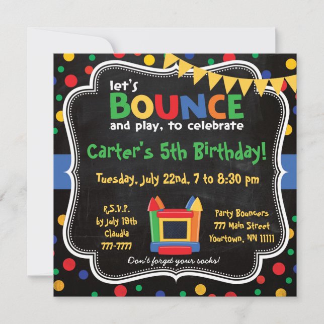 Bounce House and Inflatables Invitation d'annivers (Devant)