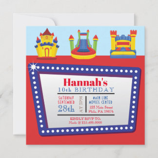 BOUNCE HOUSE ANNIVERSAIRE FÊTE INFLABLE Invitation