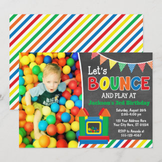 Bounce House Anniversaire Invitation avec photo