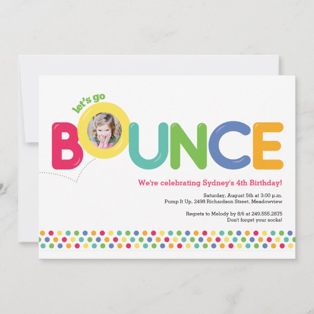 Bounce House Anniversaire Invitation Carte photo M (Devant)