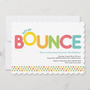 Bounce House Invitation Anniversaire Pink & Aqua