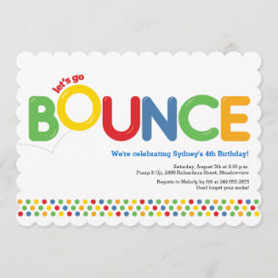 Bounce House Invitation Anniversaire Rouge et bleu