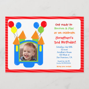 Bounce House Photo Invitation d'anniversaire