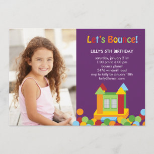 Bounce House Photo Invitation d'anniversaire - Pur