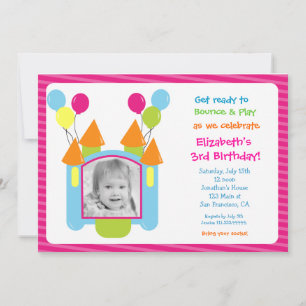 Bounce House Photo Invitations d'anniversaire