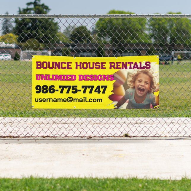 Bounce House Rentals Bannière personnalisée (En situation)