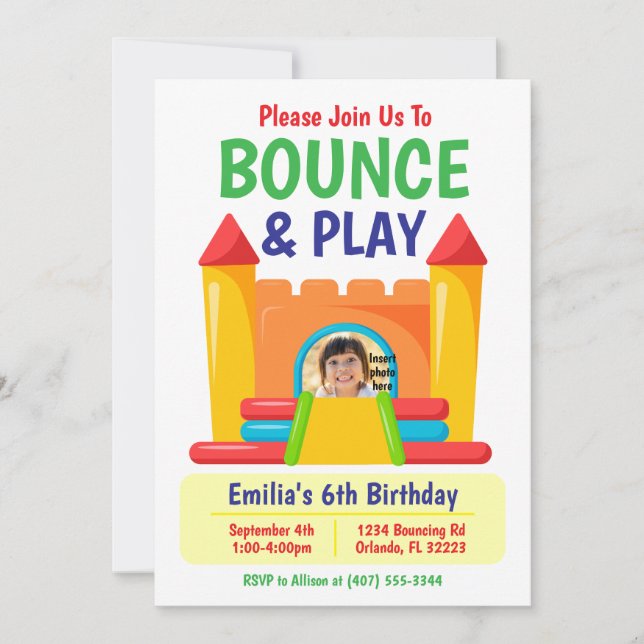 Bounce & Play Invitation d'anniversaire (Devant)